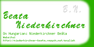 beata niederkirchner business card