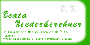 beata niederkirchner business card